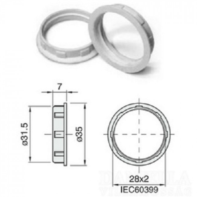 Búra Rögzítő Karika G9 foglalathoz 32 mm  A  Gyűrű mérete hasonló az E14 mérethez !!